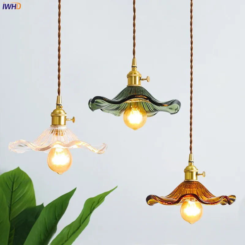 Suspension design Style nordique Simple à LED fleurs en verre - vue 6 sur 15