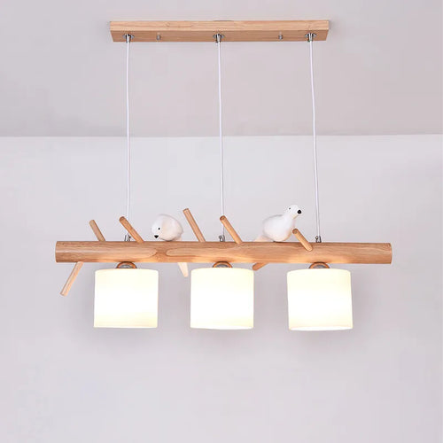 Nordique En Bois Massif PENDENTIF LED Lumière Salle à manger Plafond Lustre Chambre Salon Cuisine Éclairage Intérieur Luminaire - vue 4 sur 8