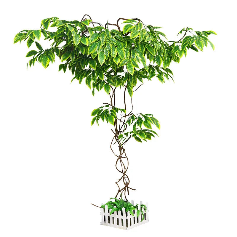 Artificial green plants winding vines, simulated banyan branches, everlasting banyan tree interior decoration, living room, home - vue 6 sur 18