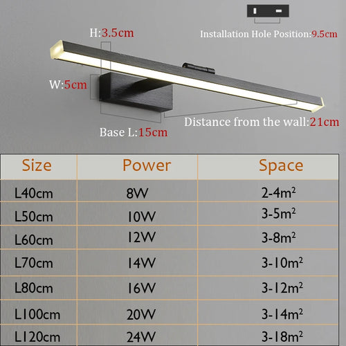 tés Applique murale LED pour salle de bains salon lampes de chevet moderne miroir avant lumière appliques murales LED lumières AC220V110V - vue 7 sur 6