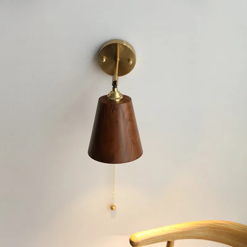 Applique murale en bois avec chaîne à tirer - vue 7 sur 18