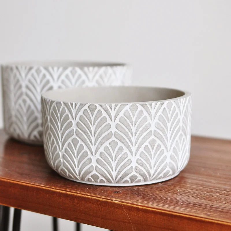 moules en silicone pour pots de fleurs en béton motifs feuillage - vue 5 sur 10