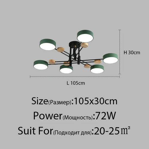 Contemporary nordic LED chandelier in minimalist wrought iron - vue 10 sur 15