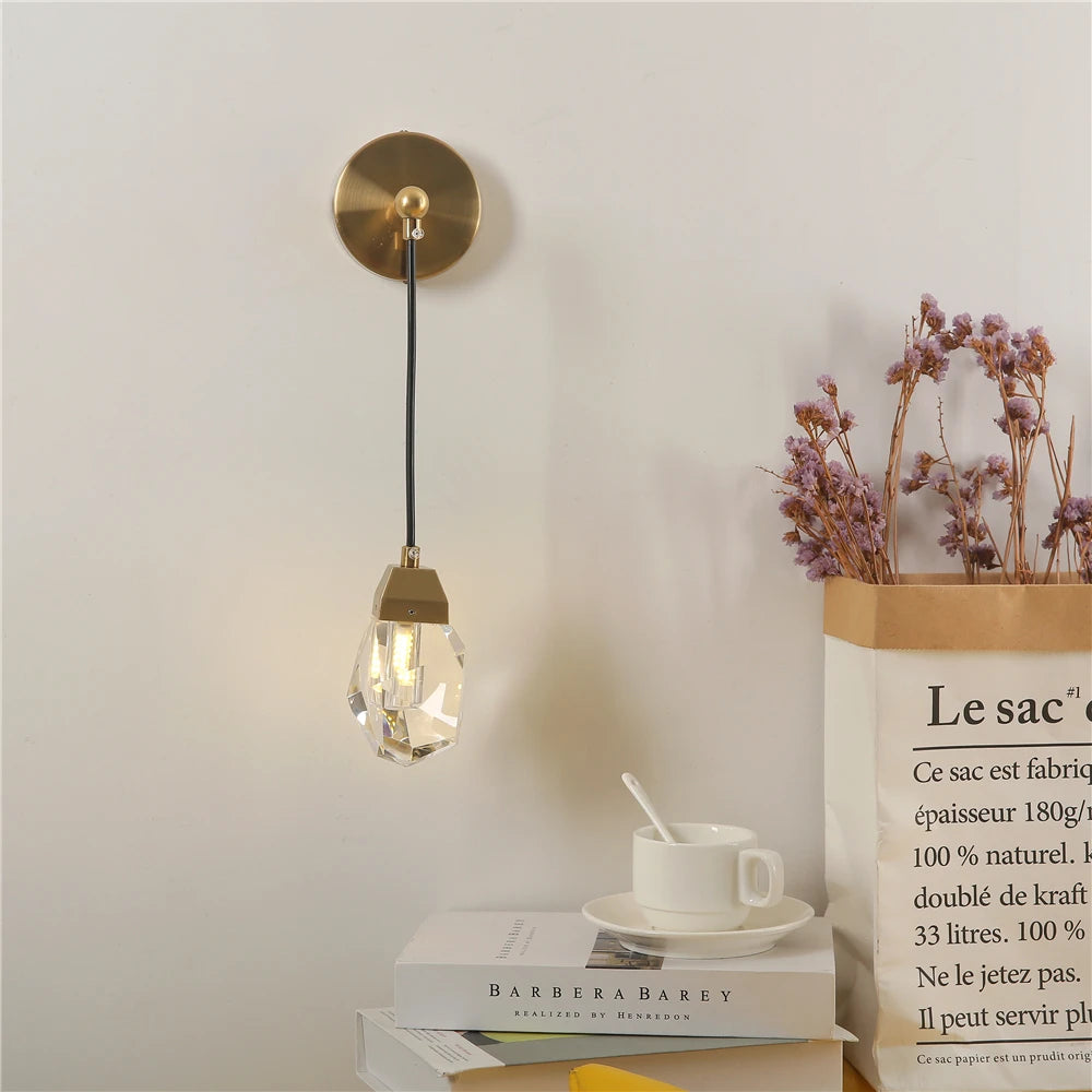 appliques murales led en cristal moderne nordique - vue 3 sur 8