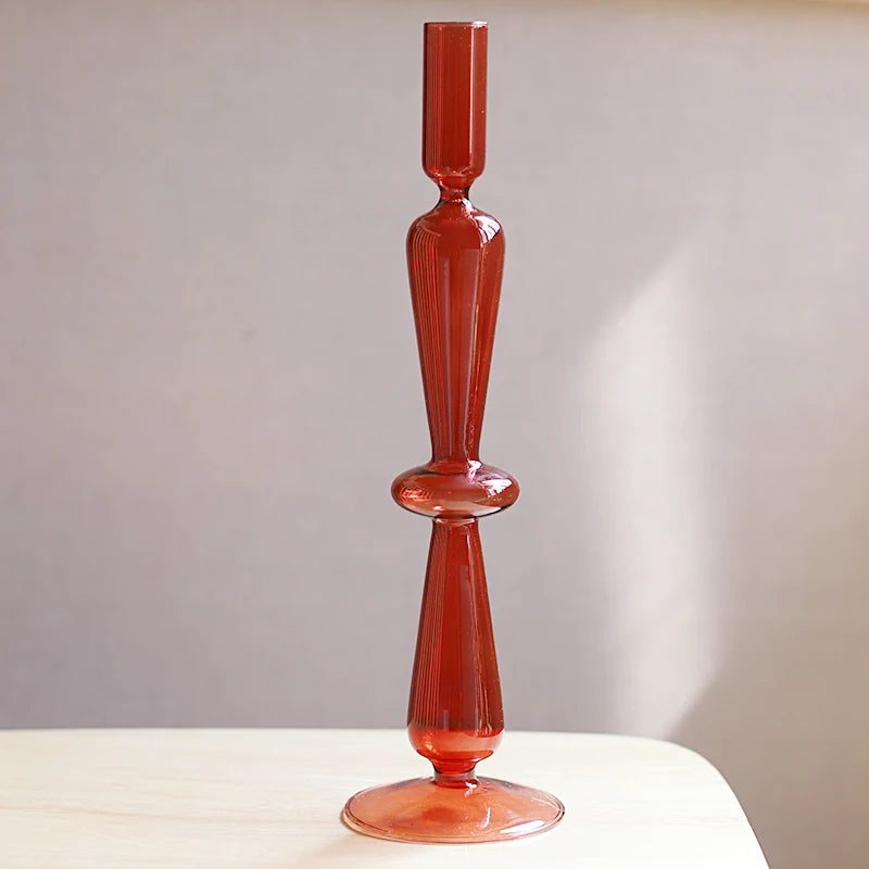 Nordic Glass candle holders, romantic Dinner home decoration, candlestick for birthday wedding, candle holder portavelas decor - vue 22 sur 31