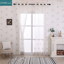 Voilage tulle brodé fleurs bord festonné style européen