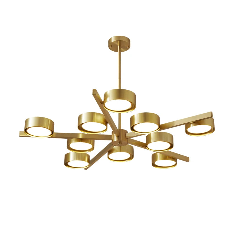 lustre nordique en cuivre design créatif pour éclairage doux - vue 6 sur 8