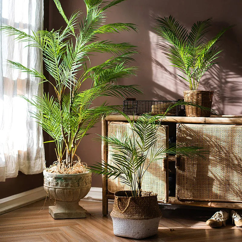 palmier artificiel avec grandes feuilles pour décoration intérieure et extérieure - vue 2 sur 12