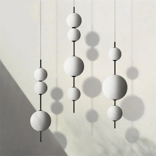 Suspension longue moderne LED Restaurant boule de verre suspension Café Bar Chambre Cuisine Salle à manger Déco luminaire à suspension
