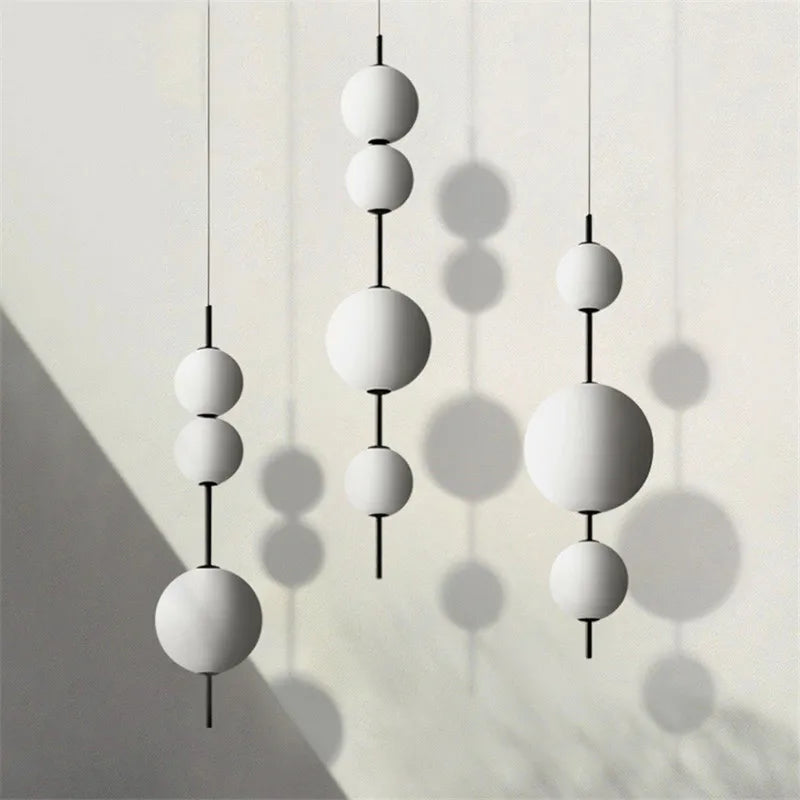Suspension longue moderne LED Restaurant boule de verre suspension Café Bar Chambre Cuisine Salle à manger Déco luminaire à suspension - vue 2 sur 9