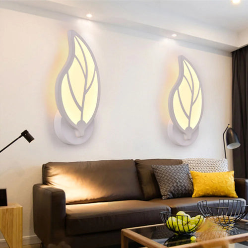 Applique murale LED nordique moderne en forme de feuille - vue 6 sur 8
