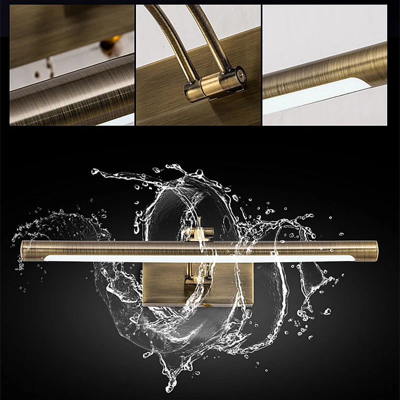 Applique murale led moderne étanche miroir cosmétique acier inox - vue 6 sur 9