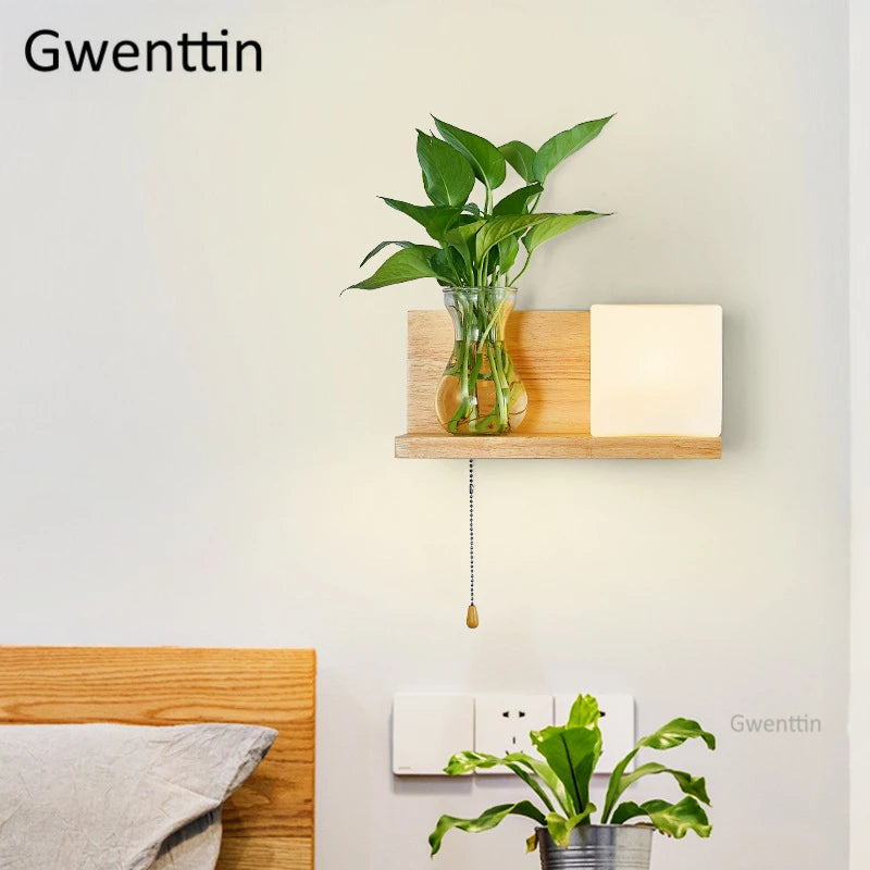 applique murale en bois et verre moderne à led à monter soi-même - vue 6 sur 14
