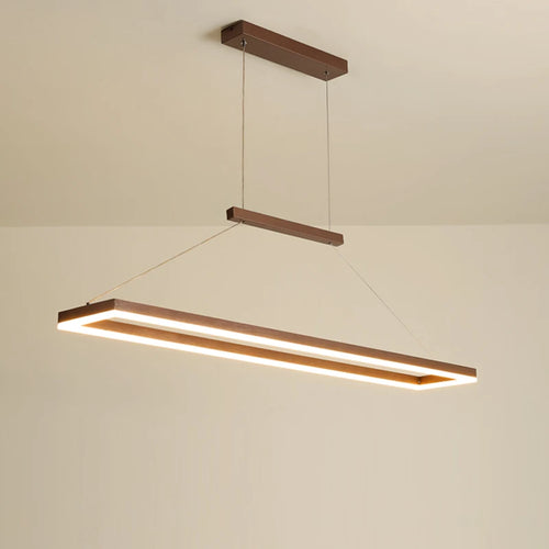 lustre moderne rectangulaire éclairage LED pour restaurant - vue 2 sur 8