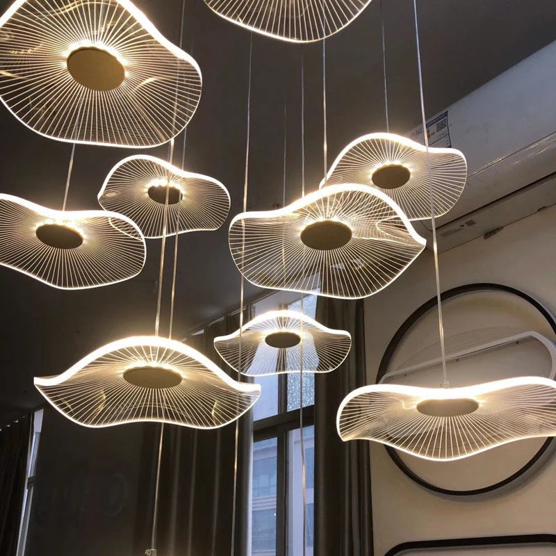 lustre nordique en acrylique design créatif pour espaces élégants - vue 5 sur 12
