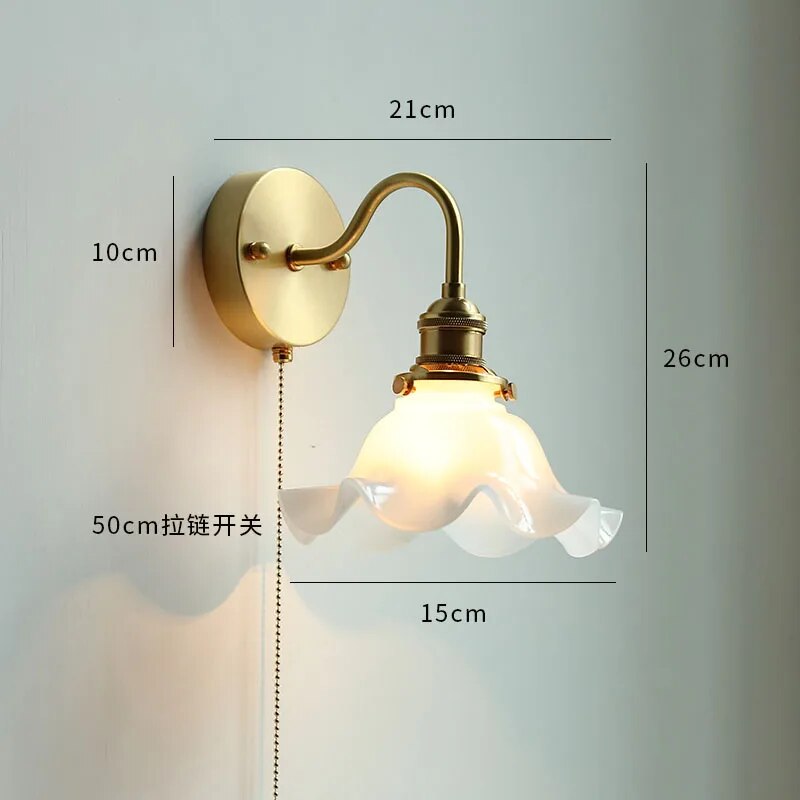 Éclairage LED verre salle bain nordique cuivre tirer interrupteur - vue 23 sur 23