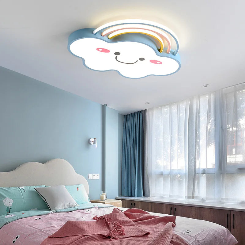 lustre nordique pour chambre d'enfants avec lumières led - vue 4 sur 12