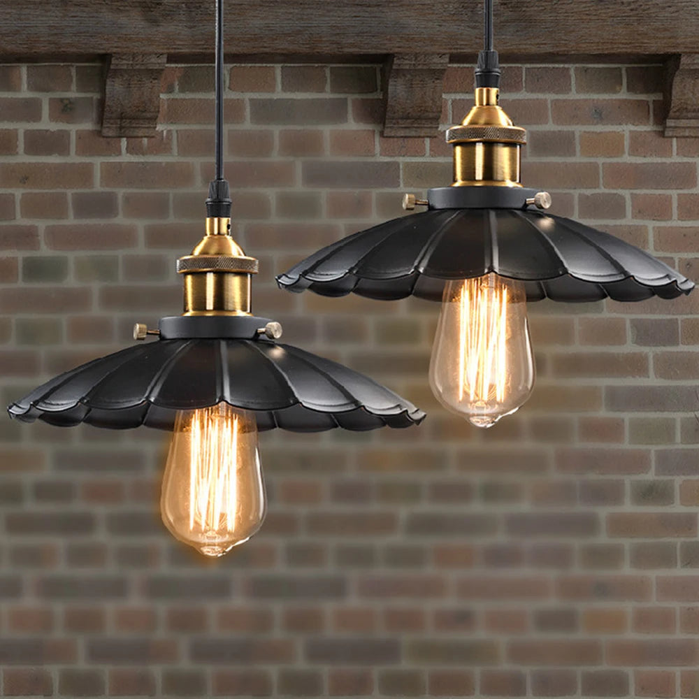 lustre vintage loft suspension lampe industrielle rétro salon - vue 6 sur 14