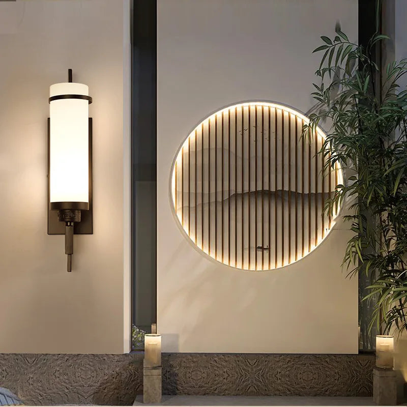 Applique murale lampe moderne minimaliste lampe de chevet chambre salon TV fond balcon couloir éclairage 	 Style chinois