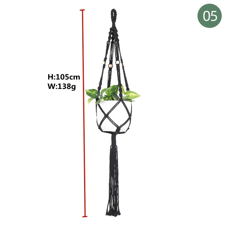 paniers suspendus en macramé pour plantes et décoration - vue 16 sur 30