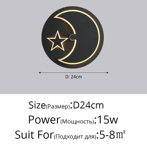 Modern nordic minimalist post-solar eclipse wall light - vue 16 sur 16
