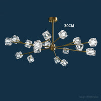 lustre led cube glace cuivre doré éclairage style industriel nordique