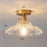Lustre japonais en verre de laiton