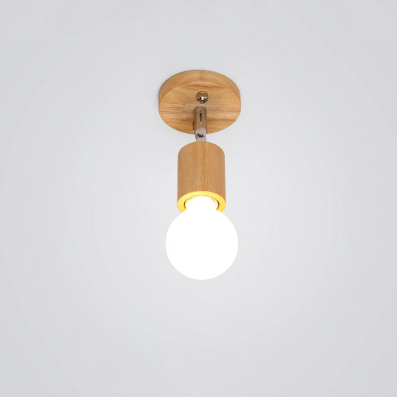 plafonnier moderne à leds en bois nordique pour intérieur