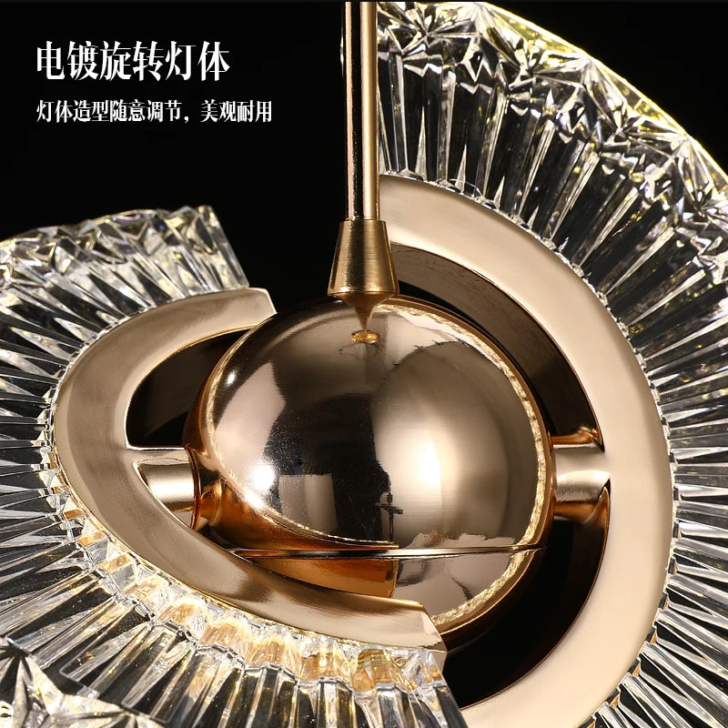 lampe led suspendue rotative en acrylique ufo style nordique 2021 - vue 5 sur 9
