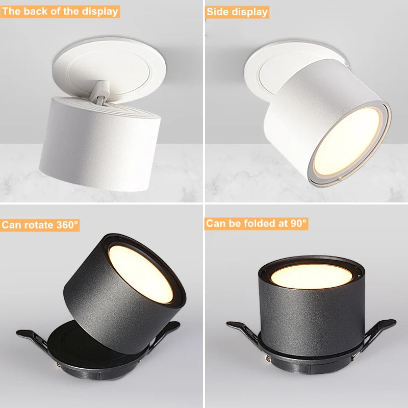 spot rotatif pliable intégré à intensité variable led rétro-éclairage éclairage intérieur - vue 5 sur 10