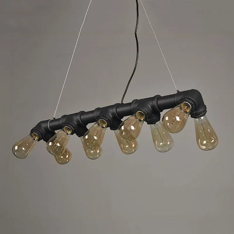 Lustre à vent industriel rétro américain à 10 têtes - vue 10 sur 10