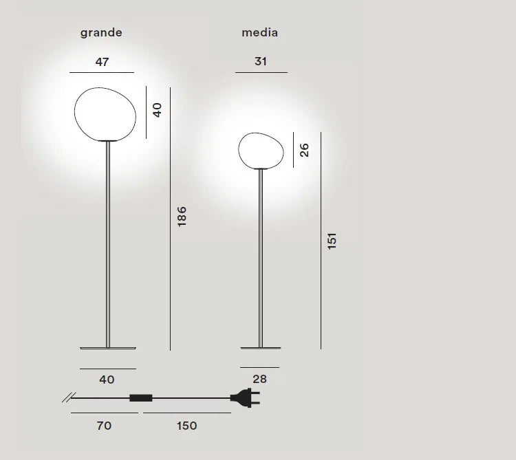 lampadaire moderne en verre design foscarini lampe à led décorative - vue 7 sur 10