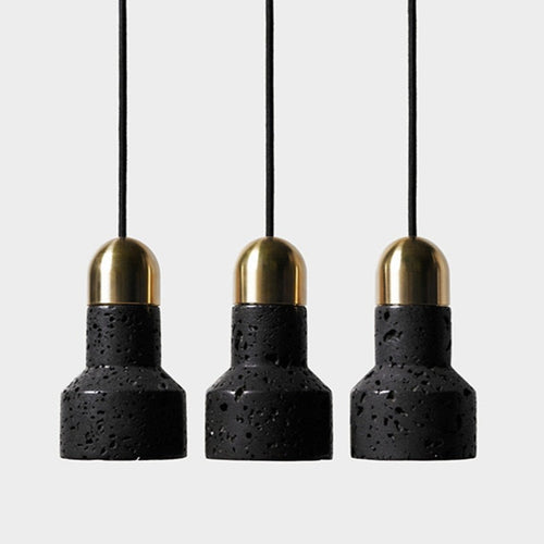 Suspension industrielle noir et doré Terrazzo