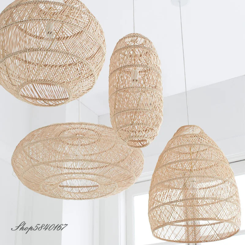 Suspension en rotin Vintage - vue 4 sur 12
