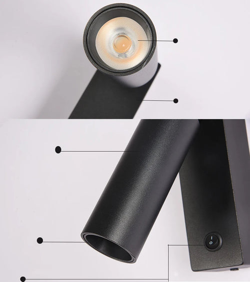 Applique murale led 3w moderne pliant rotation - vue 5 sur 8