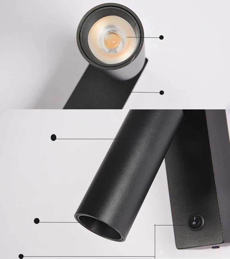 Applique murale led 3w moderne pliant rotation - vue 4 sur 8