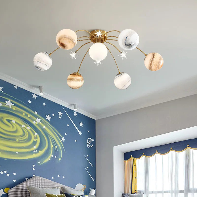 lustre enfant en verre design lumineux pour chambre - vue 4 sur 7
