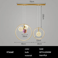 suspension luminaire led moderne fer nordique pour table à manger
