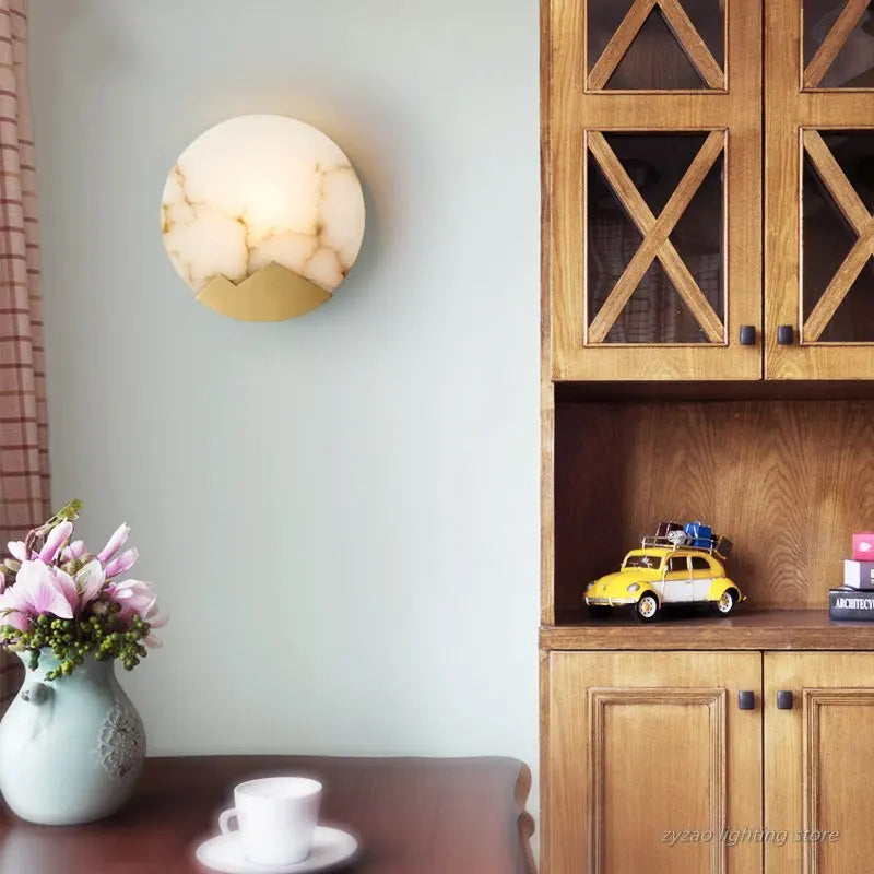 appliques murales en marbre et cuivre pour décoration intérieure - vue 5 sur 7