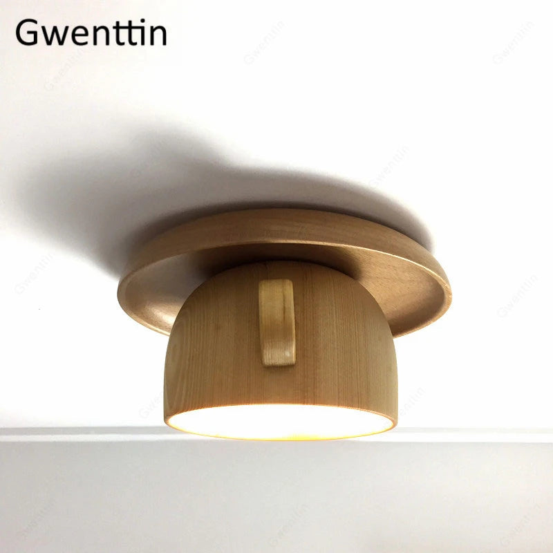 plafonnier nordique en bois design moderne luminaire décoratif - vue 7 sur 7