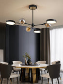lustre style nordique en verre led pour décoration intérieure
