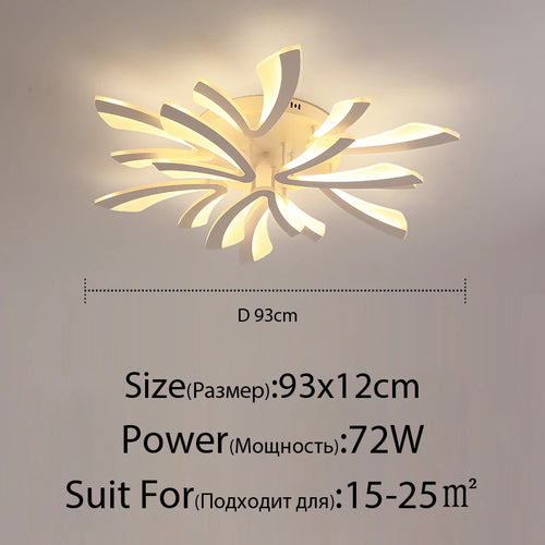 Plafonnier LED en acrylique avec télécommande - vue 10 sur 16