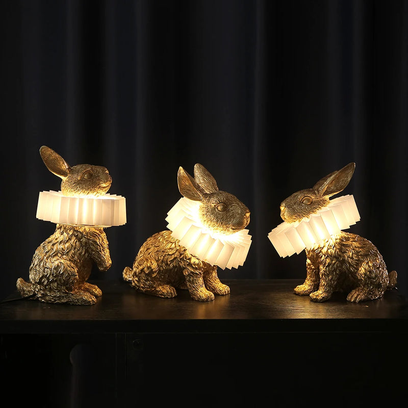 Lampe de table en forme de lapin pour chambre à coucher
