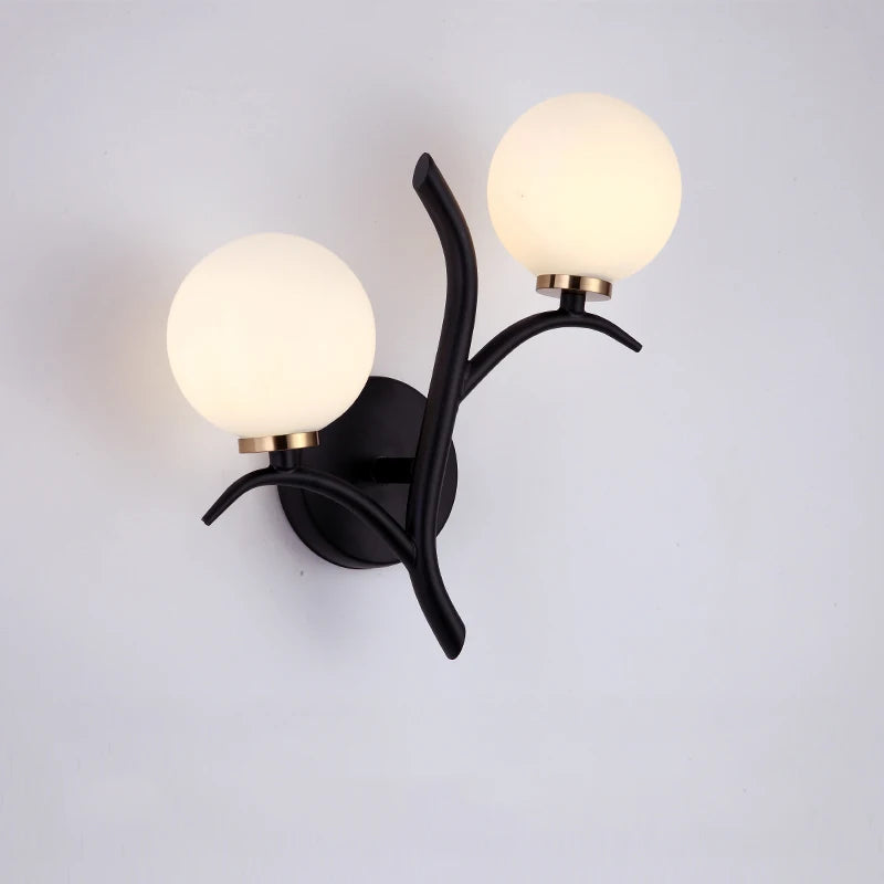 Applique murale led en métal nordique boule de verre dorée postmoderne loft café