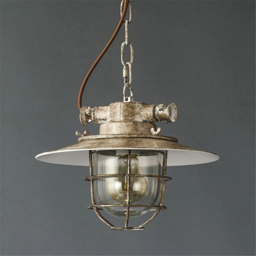 suspension LED industrielle rétro en fer et verre antidéflagrant vintage