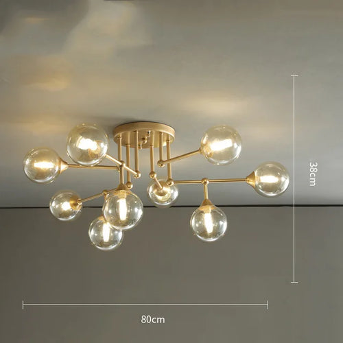 lustre moderne en verre avec éclairage décoratif design contemporain - vue 11 sur 12