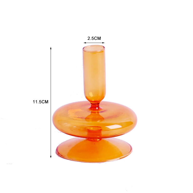 Nordic Glass candle holders, romantic Dinner home decoration, candlestick for birthday wedding, candle holder portavelas decor - vue 24 sur 31