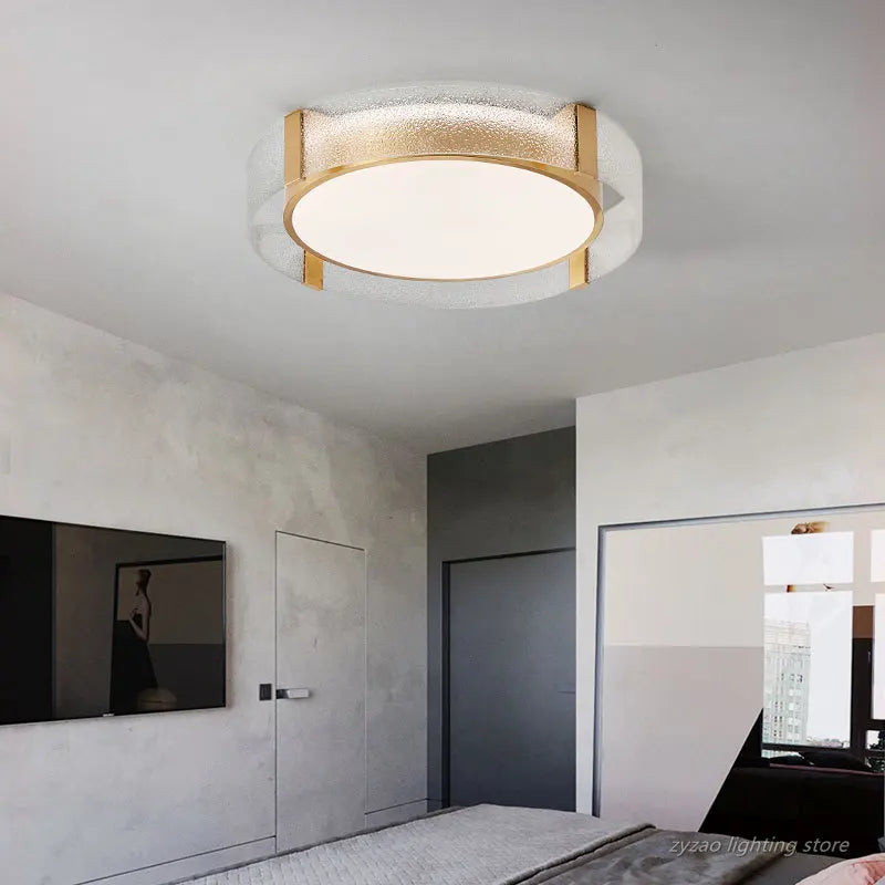 plafonnier nordique simple rond design moderne luxueux - vue 6 sur 9
