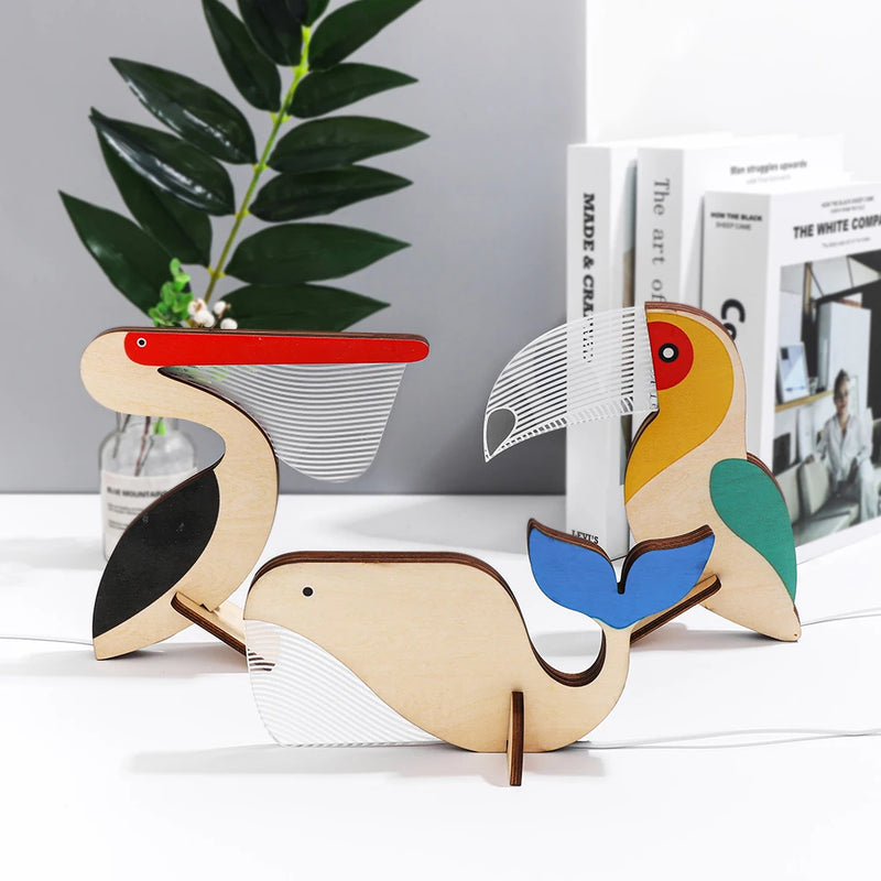 lampe de chevet enfant led bois acrylique usb veilleuse