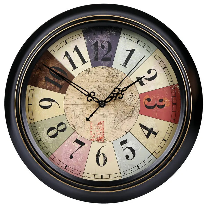 horloge murale silencieuse rétro style shabby chic décoration intérieure - vue 23 sur 24
